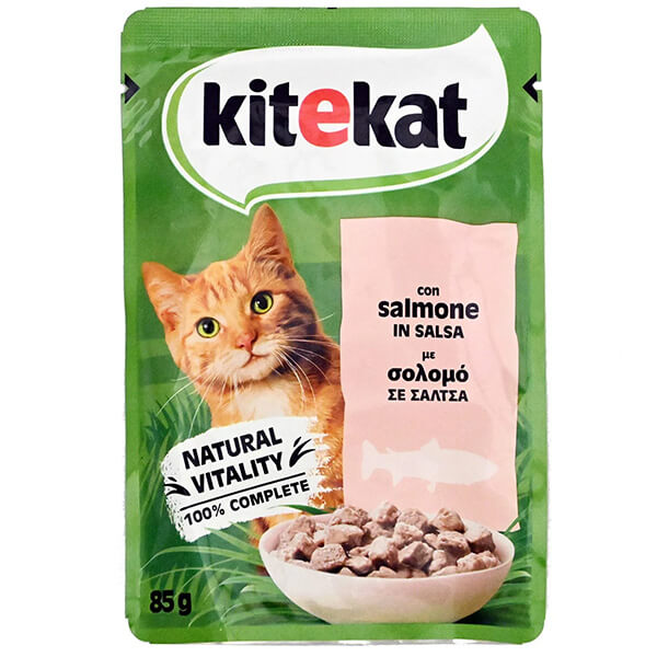 KITEKAT ΓΑΤΟΤΡΟΦΗ 85gr. - (ΣΟΛΟΜΟ ΜΕ ΣΑΛΤΣΑ)