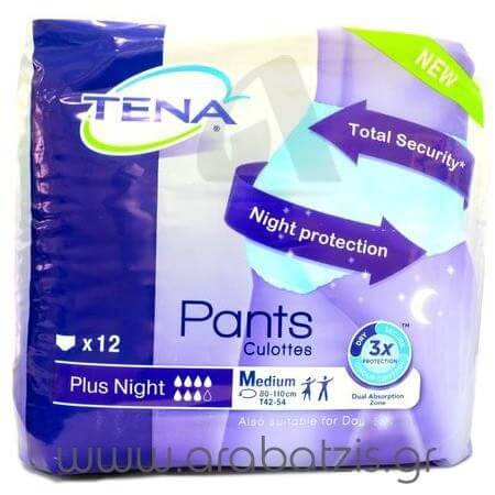 TENA PANTS PLUS NIGHT MEDIUM (12τεμ)