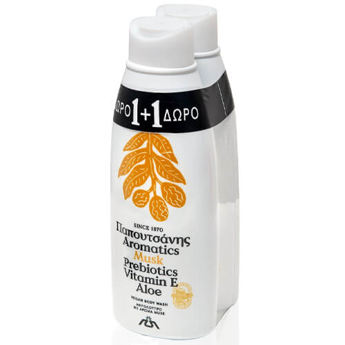 PAPOUTSANIS AROMATICS ΑΦΡΟΛΟΥΤΡΟ 650ml - (MUSK) (1+1 ΔΩΡΟ)