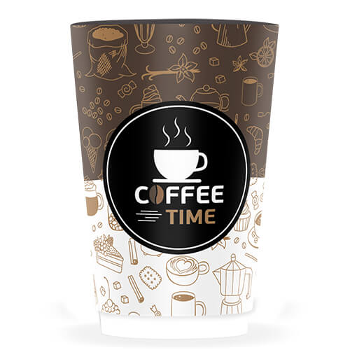 ΠΟΤΗΡΙ ΧΑΡΤΙΝΟ COFFEE TIME (DOUBLE WALL) (8οz) - (25τεμ.)