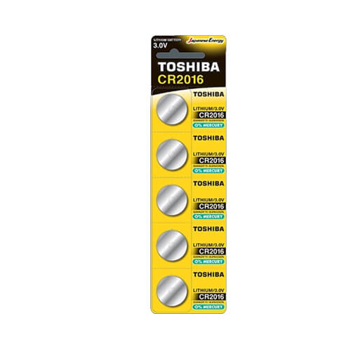 TOSHIBA ΜΠΑΤΑΡΙΑ 3V (5τεμ.) (CR2016) - (ΜΕ ΦΟΡΟ 0,02€)