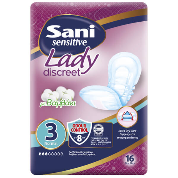 SANI LADY DISCREET ΣΕΡΒΙΕΤΕΣ ΑΚΡΑΤΕΙΑΣ No 3 (16τεμ.) - (NORMAL)