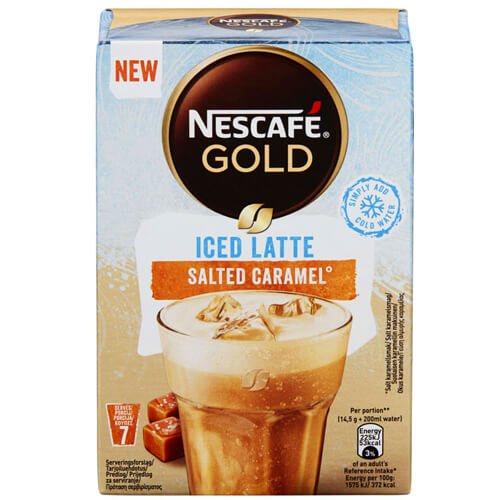 NESCAFE GOLD ICED LATTE ΦΑΚΕΛΑΚΙ 101.5gr. - (7x14.5gr.) (SALTED CARAMEL)
