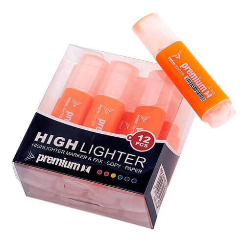 PREMIUM HIGHLIGHTER ΜΑΡΚΑΔΟΡΟΣ (12τεμ.) - (ΠΟΡΤΟΚΑΛΙ)
