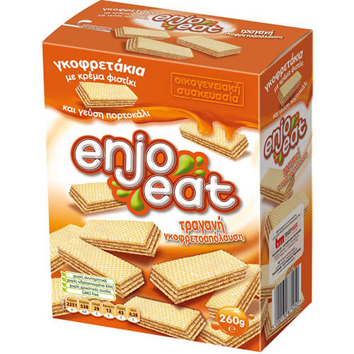 ENJOEAT ΓΚΟΦΡΕΤΑΚΙΑ 260gr. - (ΚΡΕΜΑ ΦΥΣΤΙΚΙ ΚΑΙ ΠΟΡΤΟΚΑΛΙ)