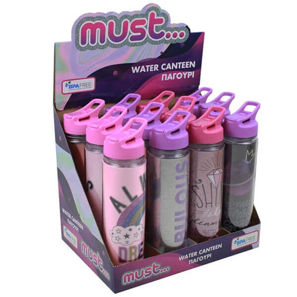 MUST ΠΑΓΟΥΡΙ ΠΛΑΣΤΙΚΟ 450ml - (GLITTER)