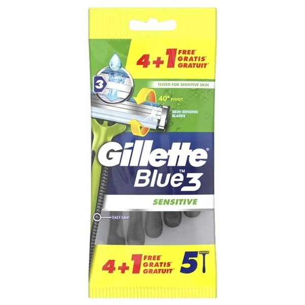 GILLETTE ΞΥΡΑΦΑΚΙΑ BLUE 3 - (SENSITIVE) (4+1 ΔΩΡΟ)