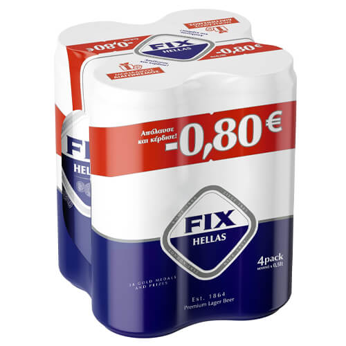 FIX HELLAS ΜΠΥΡΑ 500ml (-0,80€) - (4 PACK)