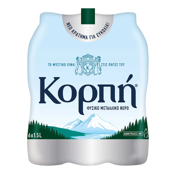 ΚΟΡΠΗ ΦΥΣΙΚΟ ΜΕΤΑΛΛΙΚΟ ΝΕΡΟ 1,5lit- (6-PACK)