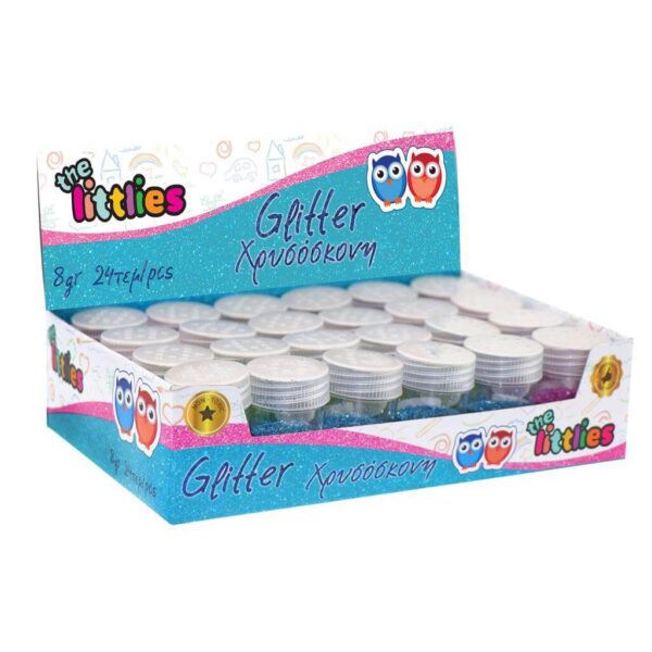 ΧΡΥΣΟΣΚΟΝΗ GLITTER THE LITTLIES 8 ΓΡ. ΣΕ DISPLAY 5 ΧΡΩΜΑΤΑ (ΡΟΖ, ΜΩΒ, ΛΕΥΚΟ, ΠΡΑΣΙΝΟ, ΜΠΛΕ)