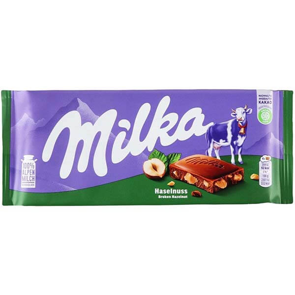 MILKA ΣΟΚΟΛΑΤΑ 100gr - (CRUSHED HAZELNUTS)