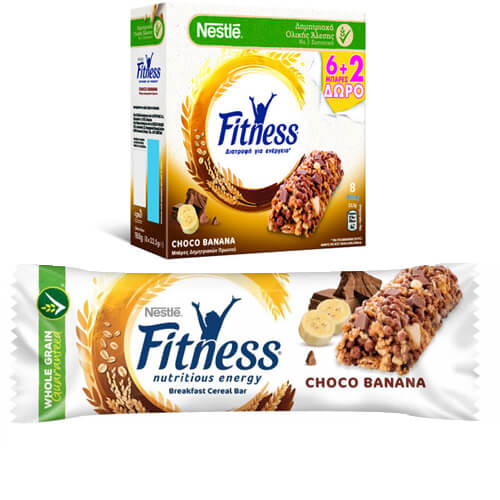 NESTLE BARS FITNESS 23,5gr. - (CHOCO BANANA) (6+2 ΔΩΡΟ)