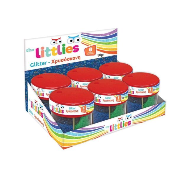 ΧΡΥΣΟΣΚΟΝΗ GLITTER THE LITTLIES 50 ΓΡ. ΜΕ ΑΛΑΤΙΕΡΑ ΣΕ 6 ΧΡΩΜΑΤΑ