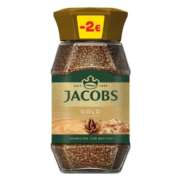 JACOBS ΣΤΙΓΜΙΑΙΟΣ ΚΑΦΕΣ 200gr. - (GOLD) (-2.00€) (ΓΥΑΛΙΝΟ)
