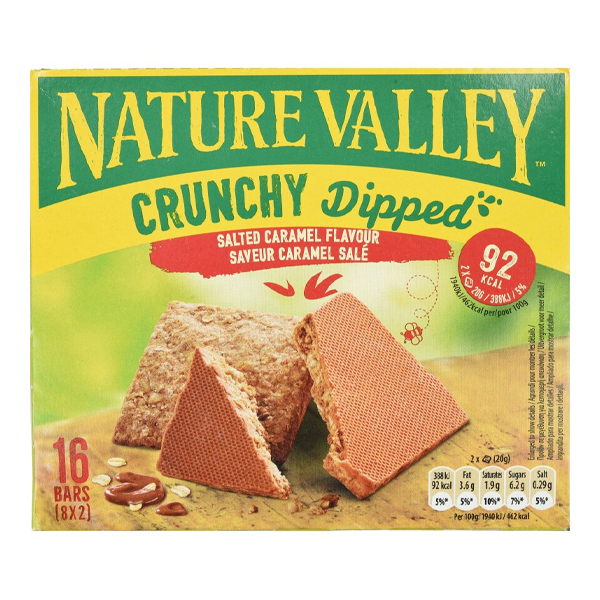 NATURE VALLEY ΤΡΑΓΑΝΗ ΜΠΑΡΑ DIPPED ΑΛΑΤΙΣΜΕΝΗ ΚΑΡΑΜΕΛΑ (8x20gr) 160gr