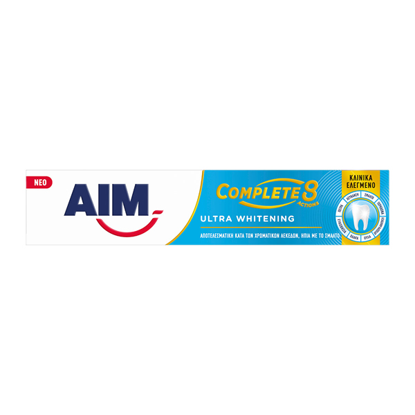 AIM COMPL 8 ACT 75ml - (ULTRA WHITE) (ΟΔΟΝΤΟΚΡΕΜΑ)
