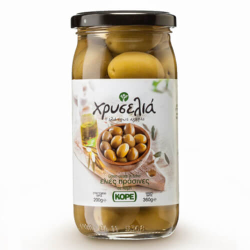 ΧΡΥΣΕΛΙΑ ΕΛΙΕΣ ΠΡΑΣΙΝΕΣ 200gr. - (ΒΑΖΟ)