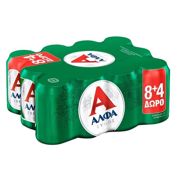ΑΛΦΑ ΜΠΥΡΑ ΚΟΥΤΙ 330ml - (8+4 ΔΩΡΟ)