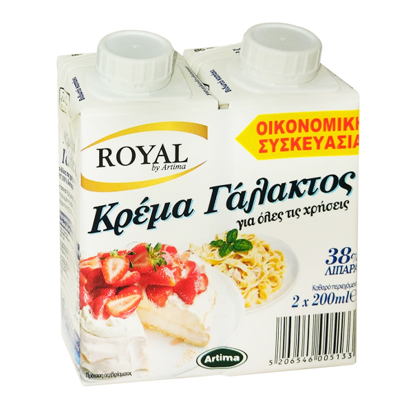ROYAL ΚΡΕΜΑ ΓΑΛΑΚΤΟΣ 38% (2x200ml) - (10.1.270)