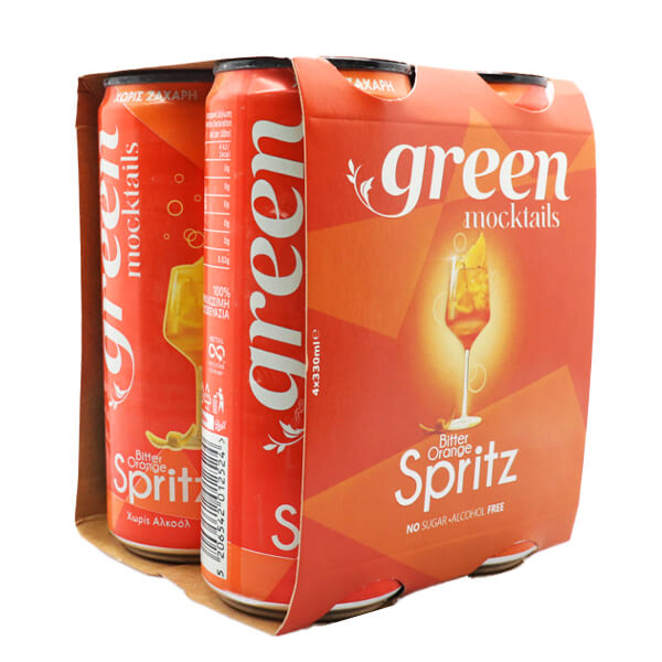 GREEN MOCTAILS (4x330ml) - (BITTER ORANGE SPRITZ)