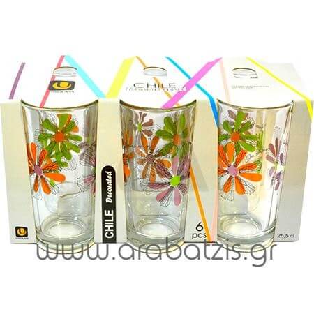 UNIGLASS (51021/D59) ΠΟΤΗΡΙ ΓΥΑΛΙΝΟ ΝΕΡΟΥ CHILE 26cl - (6τεμ.)