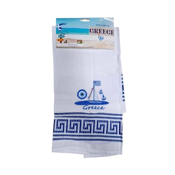 Πετσέτα ποτηρόπανο Souvenir με κέντημα - Σετ 12pcs - Greece - 416150