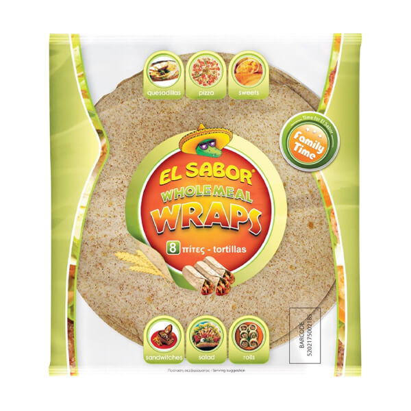EL SABOR ΠΙΤΕΣ FAMILY TIME 20cm - (6τεμ.) (WHOLEMEAL)
