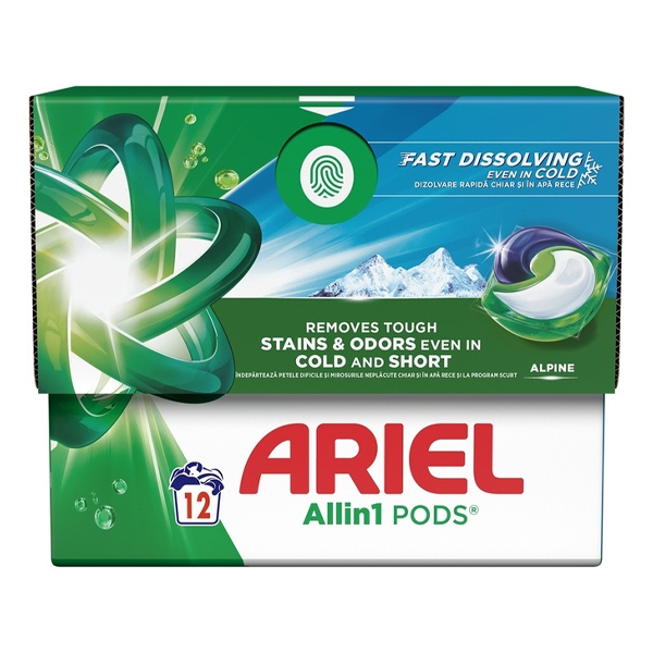 ARIEL ΥΓΡΕΣ ΚΑΨΟΥΛΕΣ ALL IN 1 (12τεμ.) - (ALPINE)