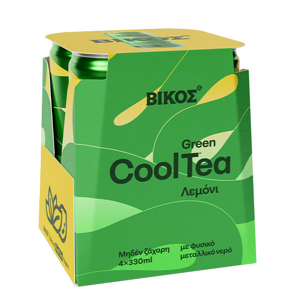 ΒΙΚΟΣ COOL TEA  ZERO KOYTI (4x330ml) - (ΠΡΑΣΙΝΟ ΜΕ ΛΕΜΟΝΙ)