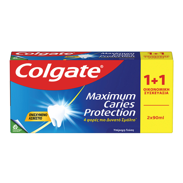 COLGATE MAXIMUM CARIES PROTECTION 2x90ml - (1+1 ΔΩΡΟ) (ΟΔΟΝΤΟΚΡΕΜΑ)