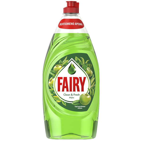 FAIRY ΥΓΡΟ ΠΙΑΤΩΝ  900ml - (CLEAN & FRESH) (ΜΗΛΟ) (ΕΛΛΗΝΙΚΟ)