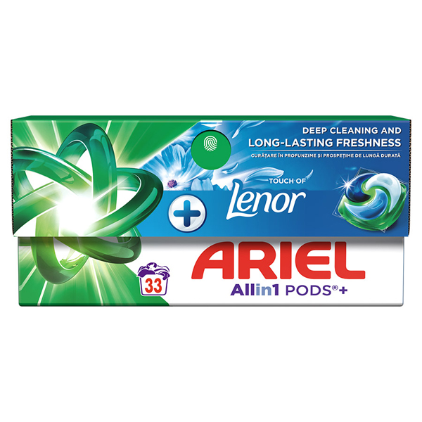 ARIEL ΥΓΡΕΣ ΚΑΨΟΥΛΕΣ ALL IN 1 (33τεμ.) - (TOUCH OF LENOR)