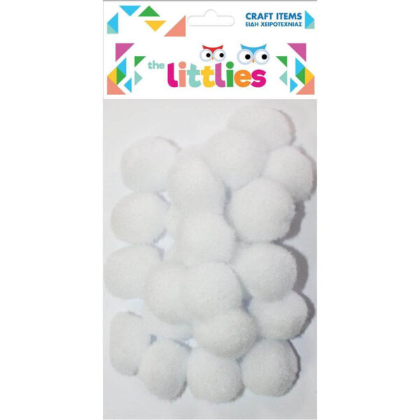 ΠΟΜ ΠΟΜ ΧΕΙΡΟΤΕΧΝΙΑΣ THE LITTLIES ΛΕΥΚΟ 25MM 25 ΤΜΧ.