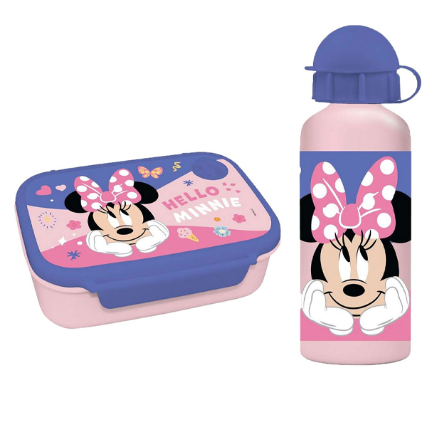 ΣΕΤ ΦΑΓΗΤΟΥ DISNEY MINNIE MOUSE ΦΑΓΗΤΟΔΟΧΕΙΟ 800ML-ΠΑΓΟΥΡΙ ΑΛΟΥΜΙΝΙΟΥ 500ML