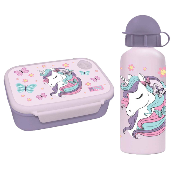 ΣΕΤ ΦΑΓΗΤΟΥ MUST TEAM LOVELY UNICORN ΦΑΓΗΤΟΔΟΧΕΙΟ 800ML-ΠΑΓΟΥΡΙ ΑΛΟΥΜΙΝΙΟΥ 500ML