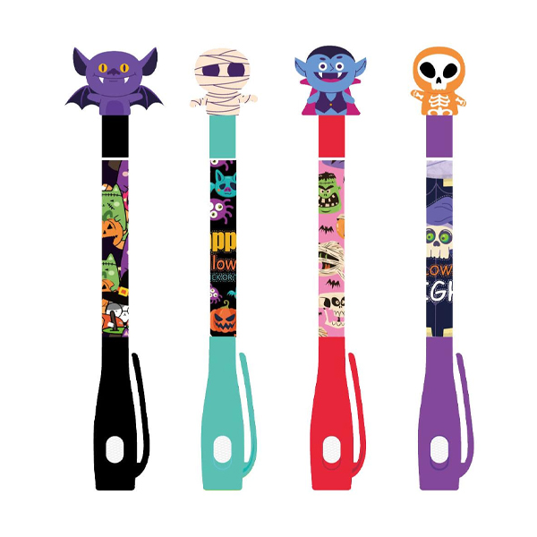 ΣΤΥΛΟ HALLOWEEN ΜΕ ΔΙΠΛΟ BALL POINT ΑΟΡΑΤΗΣ ΜΕΛΑΝΗΣ THE LITTLIES 4 ΣΧΕΔΙΑ