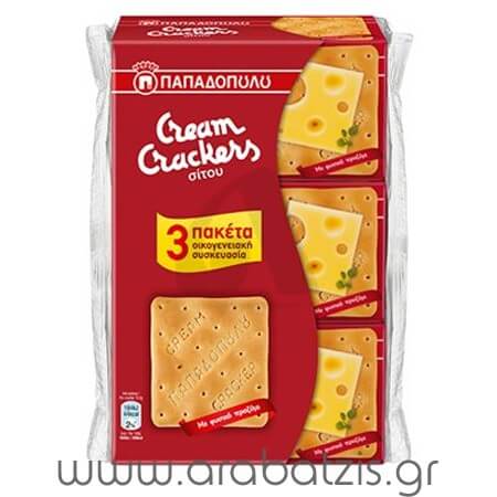 ΠΑΠΑΔΟΠΟΥΛΟΥ CREAM CRACKERS (3x140gr.) - (ΣΙΤΟΥ)
